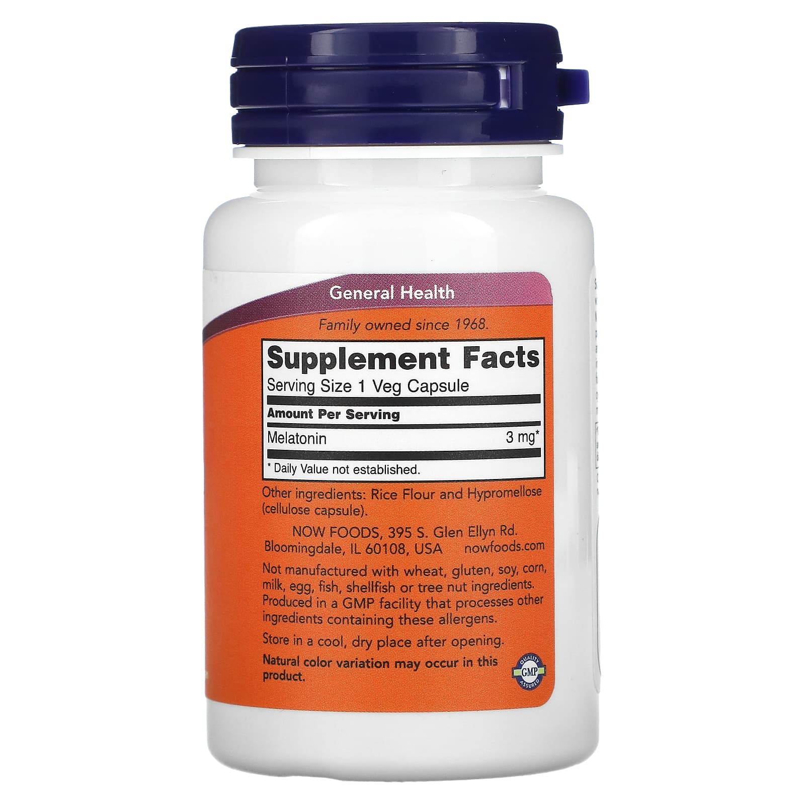 NOW Foods Мелатонин 3 мг 60 таблеток