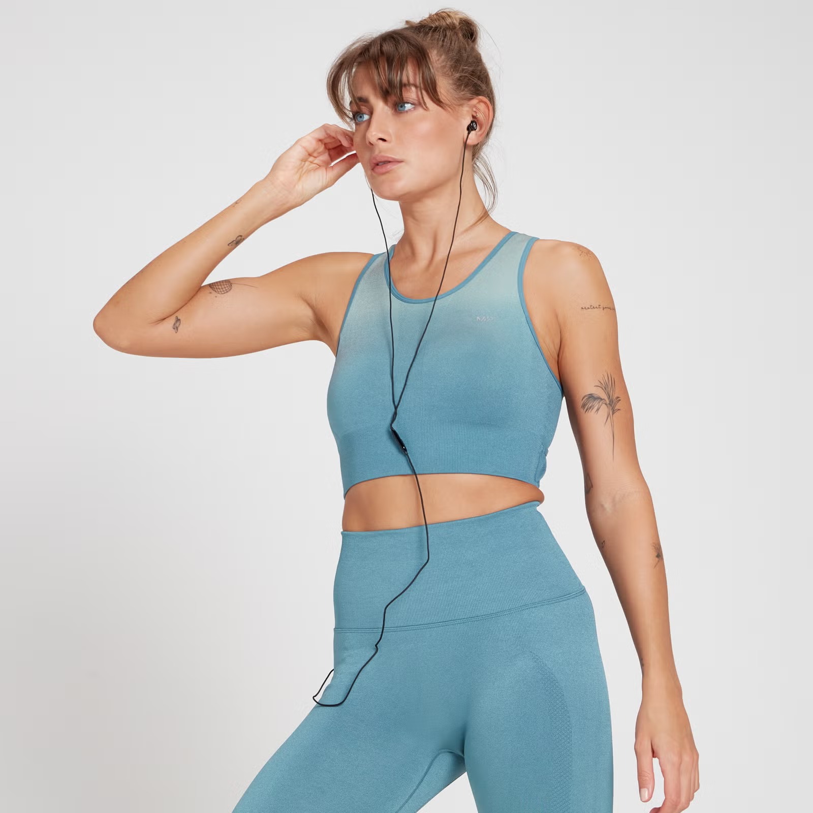 MyProtein MP Бесшовное спортивное бра MP Velocity Ultra stone blue