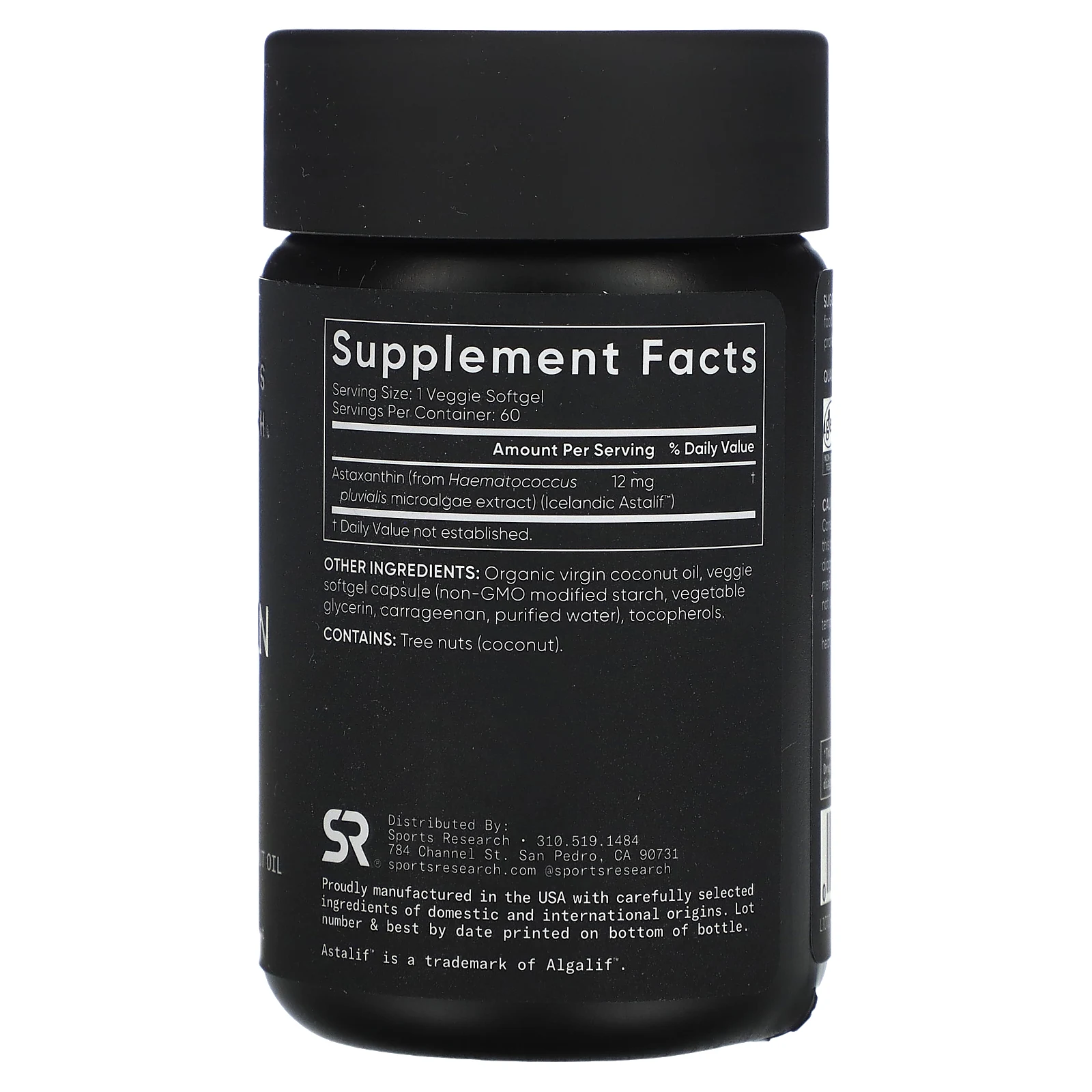Sports Research, Астаксантин, 12 мг, 60 растительных капсул