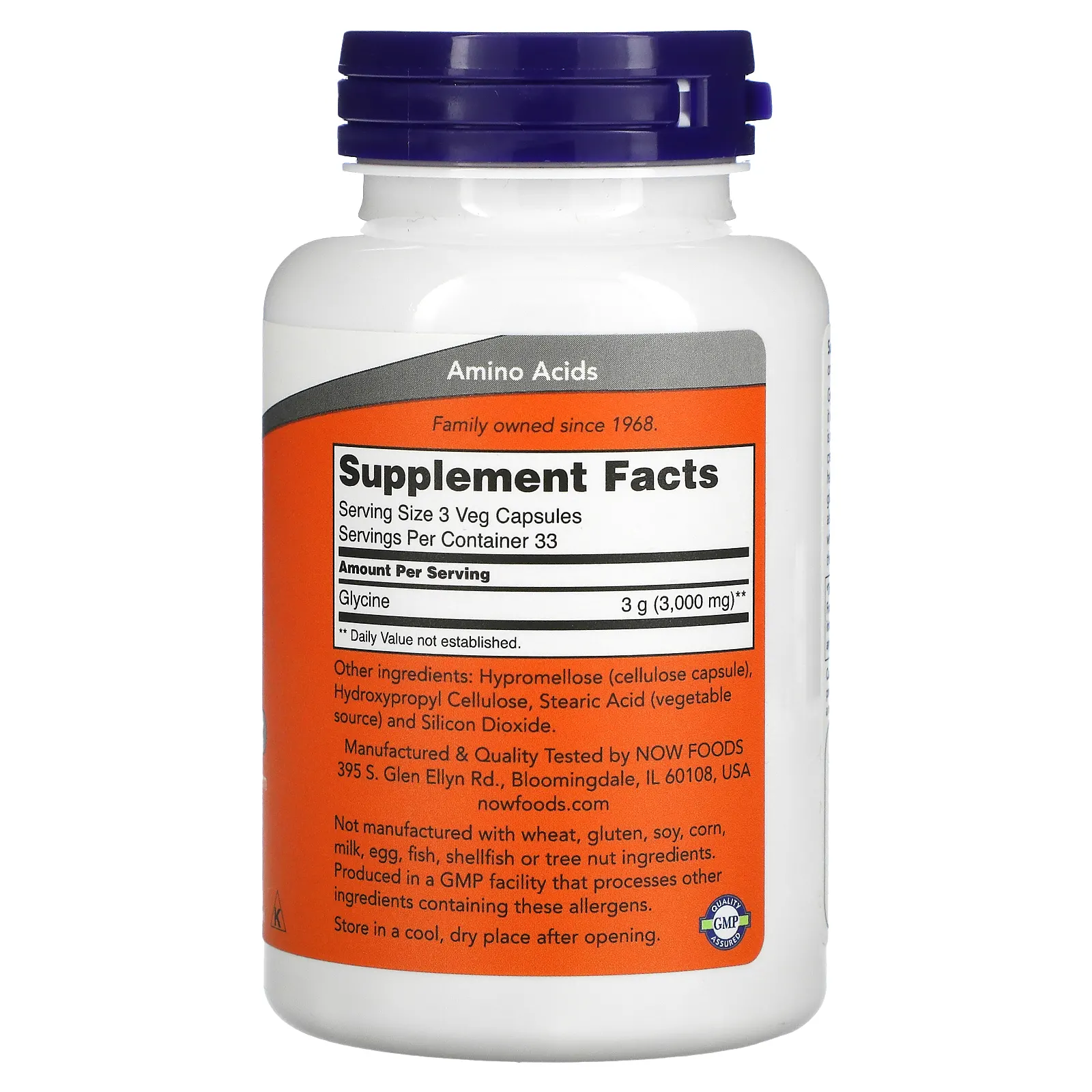 NOW Foods Глицин 1000 мг 100 капсул