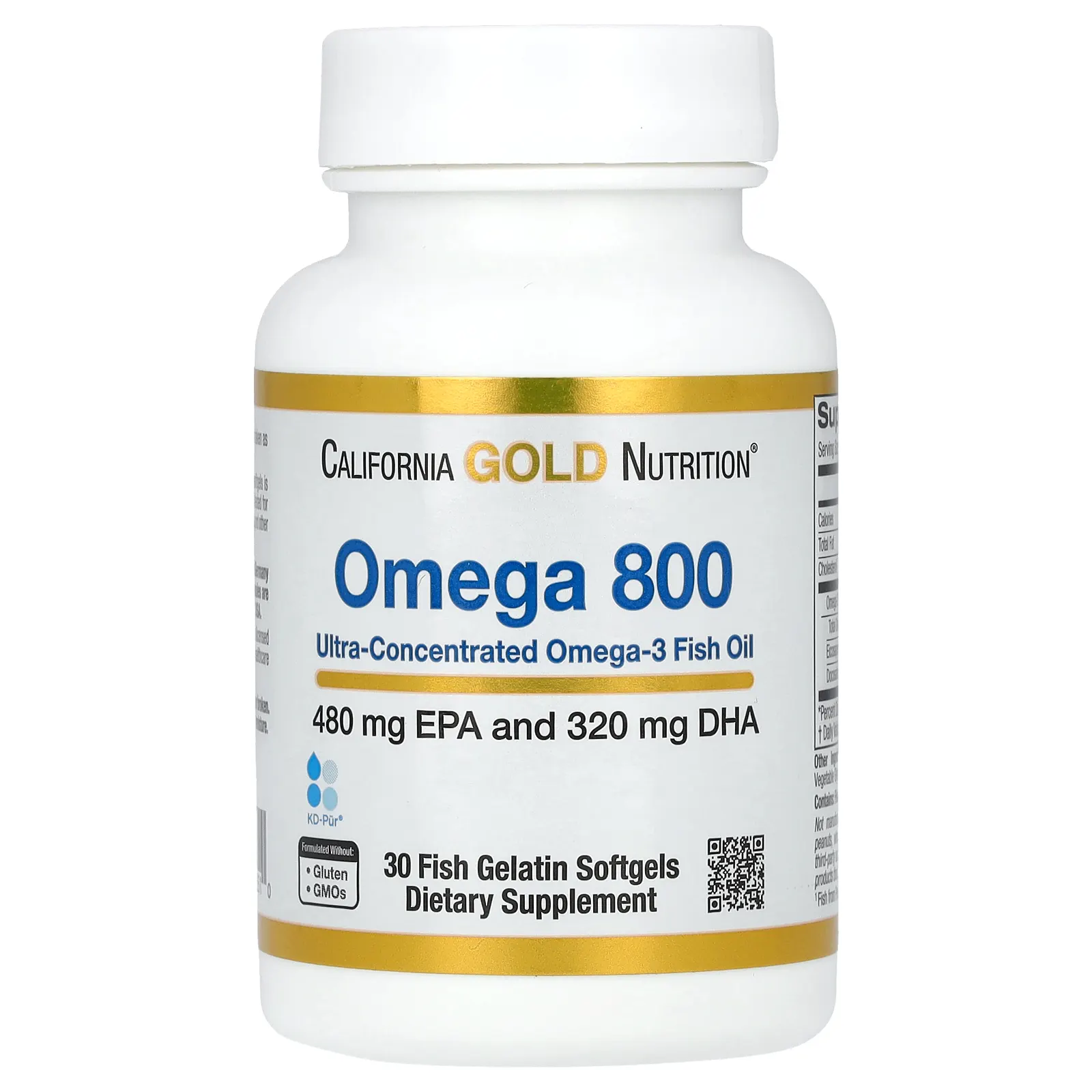 California Gold Nutrition, омега 800, рыбий жир фармацевтической степени чистоты, 30 капсул