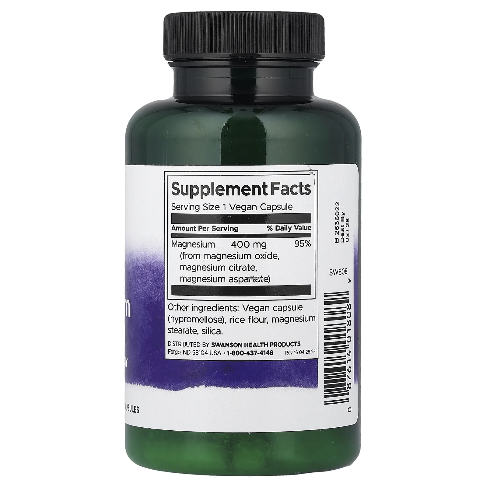 Swanson, Комплекс тройного магния, 400 мг, 100 капсул