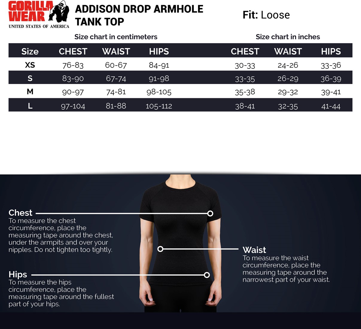 Gorilla Wear Женская Майка Addison Drop Armhole Tank Top - Gray