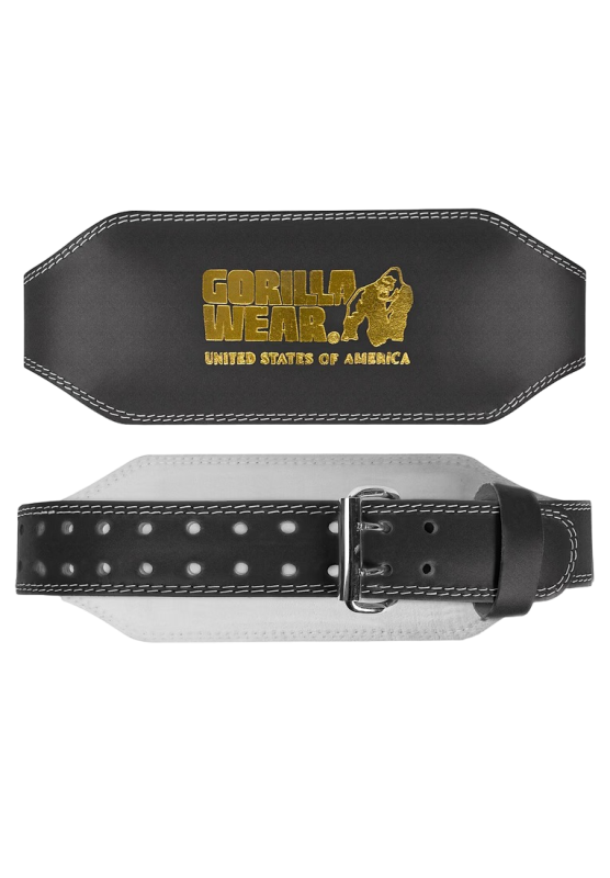 Gorilla Wear Пояс 6 Inch Padded Leather Lifting Belt - Black/Gold