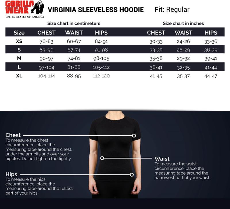 Gorilla Wear Женская Безрукавка Virginia Sleeveless Hoodie - Black