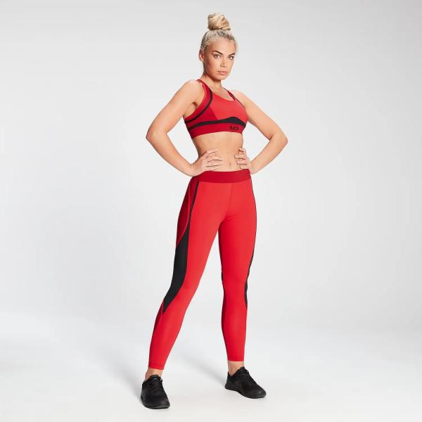 MyProtein Женский спортивный бюстгальтер Engage Colour Block Convertible Black/Danger Red