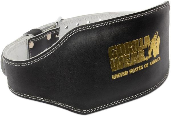 Gorilla Wear Пояс 6 Inch Padded Leather Lifting Belt - Black/Gold