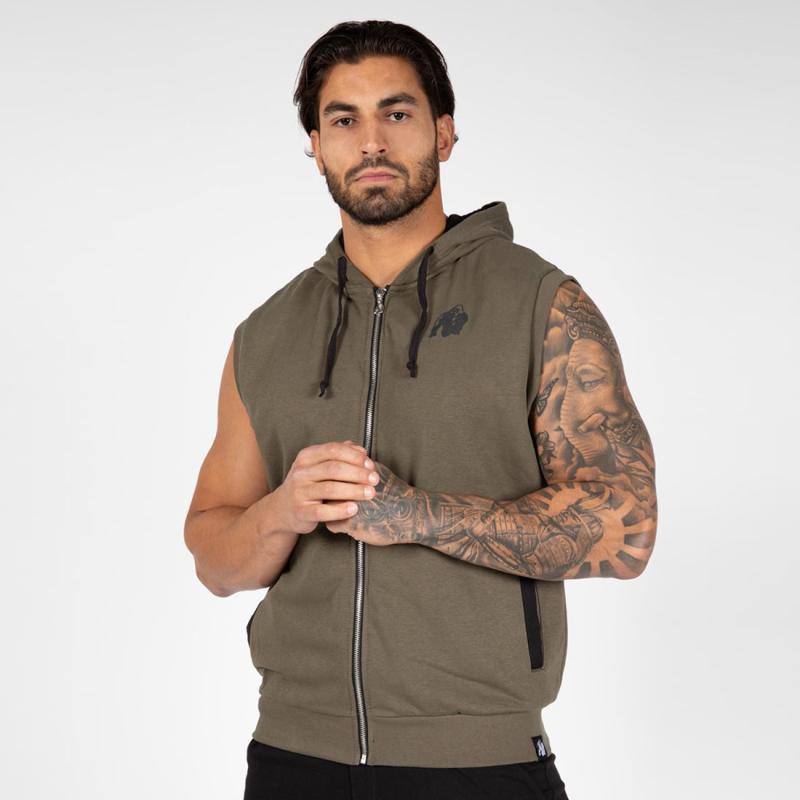 Gorilla Wear Безрукавка Springfield Sleeveless Zipped Hoodie Army Green