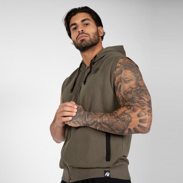 Gorilla Wear Безрукавка Springfield Sleeveless Zipped Hoodie Army Green